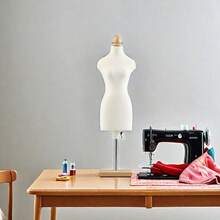 1 pièce Mini mannequin de forme humaine à base carrée pour la couture, accessoire de présentation de vêtements et d'enseignement. - Beige - View 8