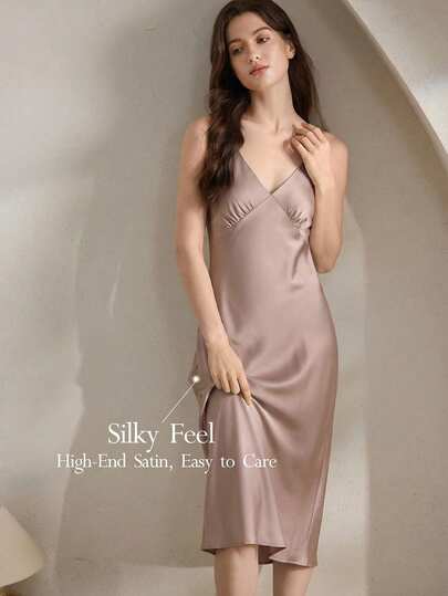 Ocili Áo ngủ hai dây mềm mại, thoải mái như lụa satin dành cho nữ