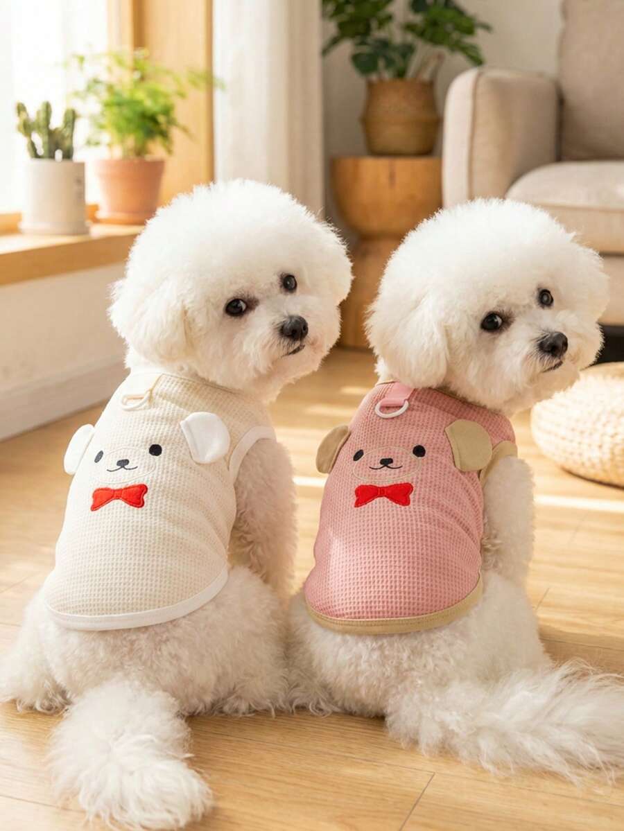 PETSIN Pet Spring New Dog Clothes Animal Supplies Pet Clothing Dog Tank Top Cat T-Shirt Teddy Outfits Small Animal Attire Casual Cool Tank Top Dog Clothes Cat Clothes Two-Season Spring & Summer New Tank Top