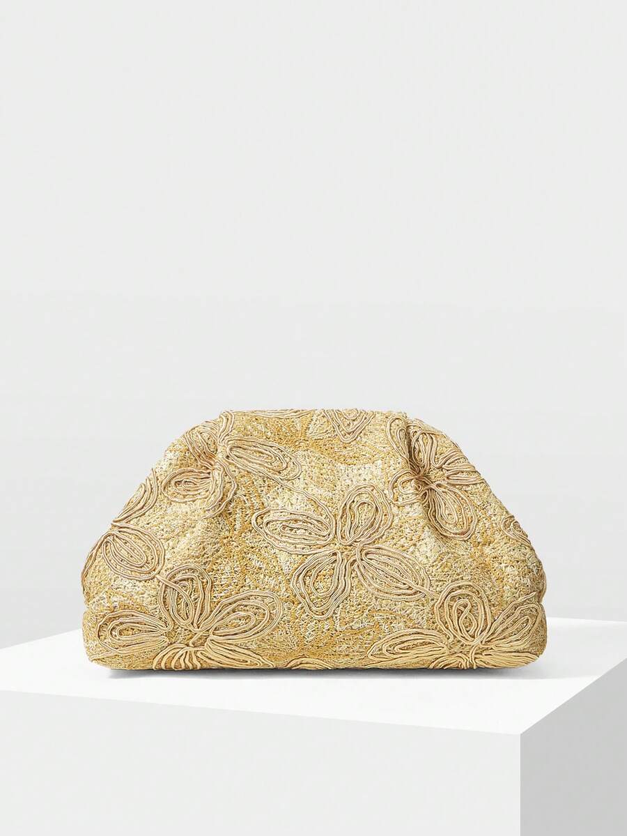 MOTF PREMIUM Túi xách cầm tay nữ màu vàng ánh kim, túi cô dâu thời trang, hoàn hảo cho tiệc tùng, đám cưới, dạ hội, tiệc tối/tiệc chiêu đãi, phối cùng váy cưới, váy dạ hội, váy dự tiệc, váy sinh nhật, váy dự tiệc, ngày Valentine, túi xách thanh lịch dành cho nữ. - Cà phê - Xem 2