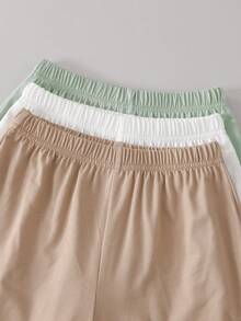3 sets/6 piezas Conjunto de camiseta de manga corta con estampado de eslogan y pantalones cortos casuales para niños, adecuado para uso diario, vacaciones, deportes, verano - Multicolor - Ver 5