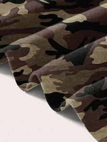 SHEIN Essnce Camiseta casual de mujer con estampado de camuflaje asimétrico y un solo hombro sin mangas, para primavera/otoño - Multicolor - Ver 3