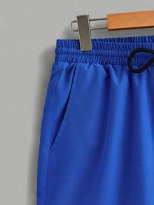 Manfinity Joysei Conjunto de top de punto ajustado y pantalones cortos de tejido para hombre - Multicolor - Ver 5