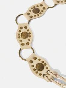 Maija Rivet Belt - Beige - View 3