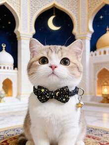 PETSIN 1 Piece Pet Star Moon Collar Adjustable Neck Circumference Cat Collar Dog Collar Pet Holiday Gift Ramadan Birthday Pet Accessories Pet Supplies - Multicolor - View 15