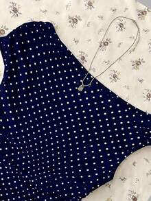 Attitoon Women's Asymmetric Ruched Cropped Top - Navy Blue - View 3