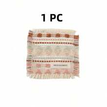 Cirelle Posavasos con flecos de estilo Fair Isle - Tapete cuadrado tejido a mano, decoración de mesa inspirada en lo nórdico para la hora del té - Multicolor - Ver 12