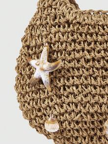 ROMWE Kawaii 度假风户外时尚女包 - 卡其色 - 查看 3