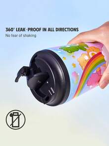 SHEIN X Care Bears Cốc thép không gỉ chống rò rỉ 360 ml / 12 oz, tiện lợi mang theo, cốc xách tay. - Nhiều màu - Xem 4