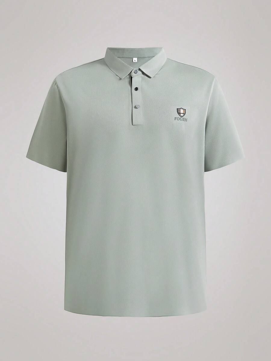 Officeau 男士夏季无缝透气 Polo 衫，轻便商务休闲正装 - 綠色 - 查看 1