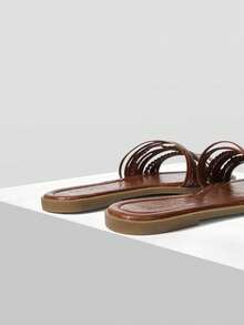 MOTF WOMEN'S SIMPLE FLAT TOE ELEGANT CASUAL COMFORTABLE SLIP-ON FLATS, SUITABLE FOR WORKPLACE, COMMUTE, DATES, FORMAL EVENTS SPRING SHOES SUMMER SHOES - Dark brown - View 7