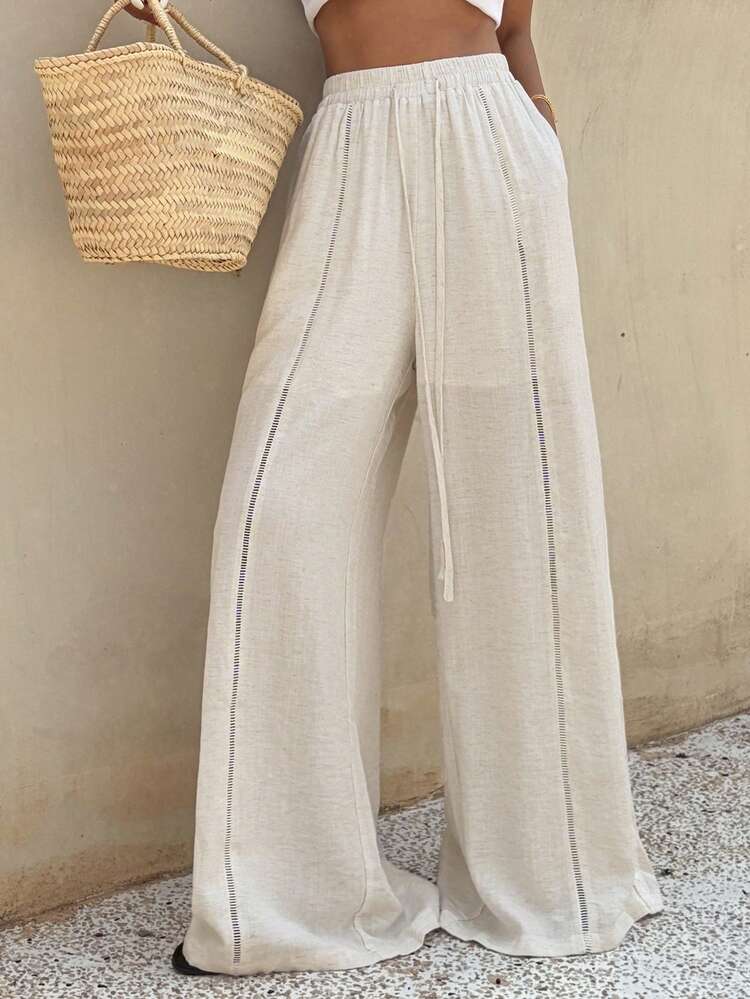 Women's Vacation Casual Solid Color Wide Leg Pants