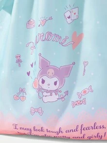 HELLO KITTY AND FRIENDS | SHEIN 时尚学院徽章图案大容量手提包 - 薄荷綠+粉 - 查看 5