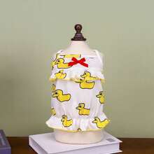 PETSIN 狗狗服装、猫咪服装、动物裙装、宠物春夏新品系列、幼犬连衣裙、公主风百搭连衣裙、条纹印花、小型动物服装、清凉防晒霜 - 彩色 - 查看 19