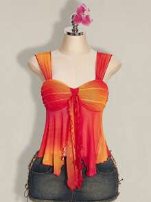 SHEIN ICON 不对称网眼下摆女士背心 - 彩色 - 查看 7