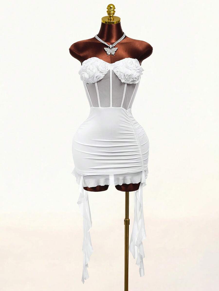 Mistrie Women's Elegant White Strapless Dress - White - View 1