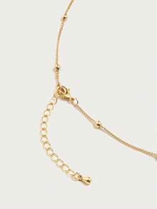 Glisma Gold-Plated Red Stone Round Micro-Set Pendant Necklace - Gold - View 8