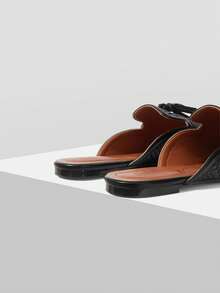 MOTF ELEGANT, COMFORTABLE, CHIC TASSEL SLIP-ON POINTED TOE FLAT MULES FOR WOMEN - Graphite Black - View 8