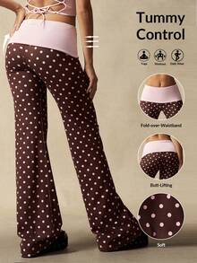 VARSITIE Women's Contrast Color Polka Dot Print Sports Pants - Multicolor - View 13