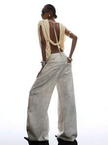 LYSMO 2026 New Arrive Minimalism Spring/Summer  Women's Solid Color Minimalist Backless Camisole - Light Yellow - View 8