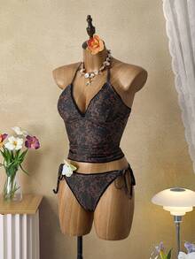 EMERY ROSE Conjunto de bikini a cuadros de cereza dulce - Multicolor - Ver 10