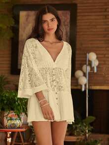 Lullawish Camisón de mujer de algodón de estilo bohemio - Amarillo - Ver 4