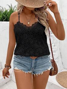 EMERY ROSE Plus-Size Knitted Casual Summer Halter Tops And Vests - Black - View 3