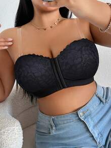 DesireSculpt Sutien invizibil cu închidere frontală din dantelă, mărime plus, 2 buc/set, 2 buc/set - Multicolor - Vizualizare 8