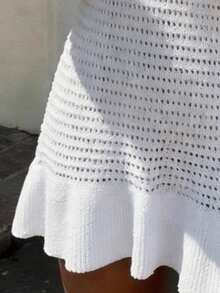 Selianne Elegant Sleeveless V-Neck Women's Mini Dress, Spring/Summer - White - View 6