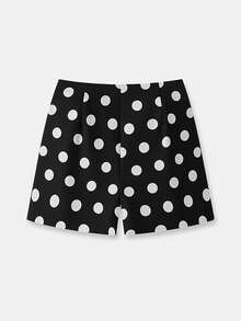 lacRébo Black Polka Dot Print High Waisted Shorts Chic Shorts Polka Dot Vintage Spring Summer French Style - Black and White - View 7