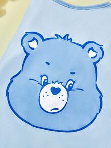 SHEIN X Care Bears 1 件卡通图案印花宠物背心，猫咪衣服，狗狗衣服，尺码 XXS-XXXXL，特小号，特大号，分享熊，欢呼熊。 - 藍色 - 查看 8