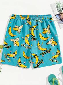 VIVINTIMO 男士抽绳腰带口袋全印花休闲百搭日常短裤 - 彩色 - 查看 2