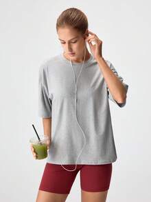 Home Casual Crew Neck T-Shirt Shorts Set - Multicolor - View 8