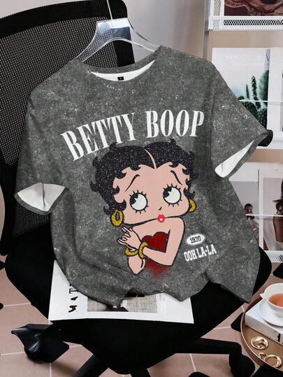 Betty Boop x SHEIN Women's Casual Graphic Print T-Shirt