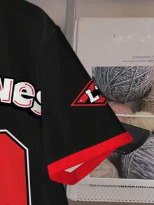 LOONEY TUNES X SHEIN 男童夏季休闲字母卡通图案撞色滚边圆领短袖T恤 - 白色 - 查看 5