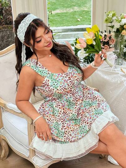 Celure 大码女式碎花优雅衬衫