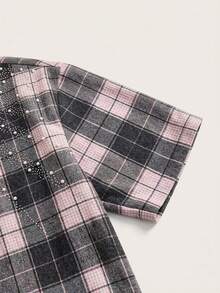 NEON BLANC Men's Plaid Single-Breasted Casual Versatile Daily Wear Short Sleeve Shirt - Pink - View 4
