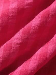 DAZY Plaid Lapel Loose Long Robe For Women, Summer - Pink - View 7