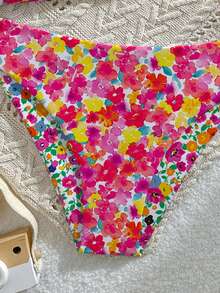 Bộ đồ bơi cho bé gái tuổi teen, kiểu dáng thường ngày, dễ thương, in họa tiết hoa ngẫu nhiên, chất liệu vải dệt kim, áo yếm điều chỉnh được và quần tam giác, 2 món, có thể mặc hai mặt, thích hợp cho mùa hè, đi biển, hồ bơi, tiệc tùng và kỳ nghỉ. - Nhiều màu - Xem 8