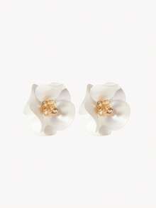 Opalesca Bông tai hoa kim loại Design Sense, Cao cấp/Sang trọng/Đẳng cấp/Đeo hàng ngày/Tối giản, Ngọc trai/Pha lê, Dành cho Mẹ/Phụ nữ/Cô gái/Mẹ, Mùa hè/Bãi biển/Dạ hội/Tiệc tùng/Kỳ nghỉ/Du lịch, Đính hôn/Đám cưới/Lời hứa, Cô dâu, Hình trái tim/Hoa, Phong cách cổ tích/Nàng tiên cá - trắng - Xem 4