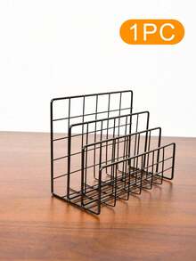1/2PCS Metal Wire Desktop Mail Organizer Sturdy Holder For Letters Mail Books Postcards Brochures Documents Office Supplies Desk Storage Rack File Sorter - Three-compartment Envelope Holder - View 9
