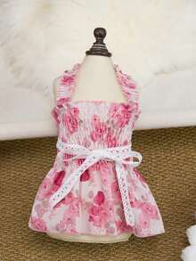 PETSIN Quần áo cho chó, quần áo cho mèo, váy cho thú cưng, bộ sưu tập xuân/hè mới, váy cho cún con, váy công chúa đa năng, họa tiết kẻ sọc, quần áo cho động vật nhỏ, kem chống nắng mát mẻ - Nhiều màu - Xem 19