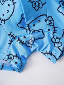 HELLO KITTY AND FRIENDS | SHEIN 男士舒适卡通印花平角内裤 - 藍色 - 查看 4