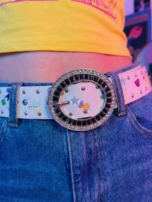 Joivida 1Pc Heavy-Duty Embellished Cute Pattern Belt Sweet & Edgy Y2K Style Dopamine Fashion Accessory - Multicolor - View 14
