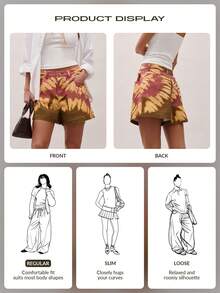 Nöista Batik-Denim Shorts mit mittlerer Taille, locker geschnitten, mit fünf Taschen und Gürtelschlaufen. Boho, Festival, Frühling, Sommer, Strandmode. - Verschiedenfarbig - Übersicht 8