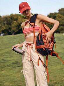 Medorelle Quần nữ có dây rút ở eo, có túi, kiểu dáng thường ngày, đa năng. - Nhiều màu - Xem 4