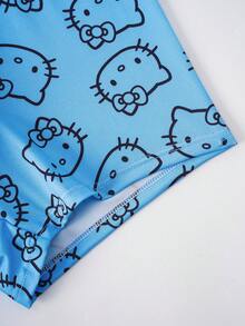 HELLO KITTY AND FRIENDS | SHEIN 男士舒适卡通印花平角内裤 - 藍色 - 查看 3
