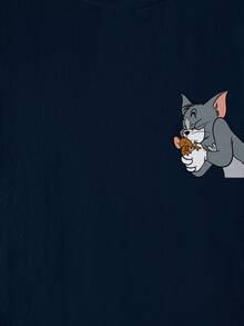 TOM & JERRY X SHEIN Cartoon-Muster Rundhals Kurzarm Casual T-Shirt für Kleine Jungen - Weiss - Übersicht 5