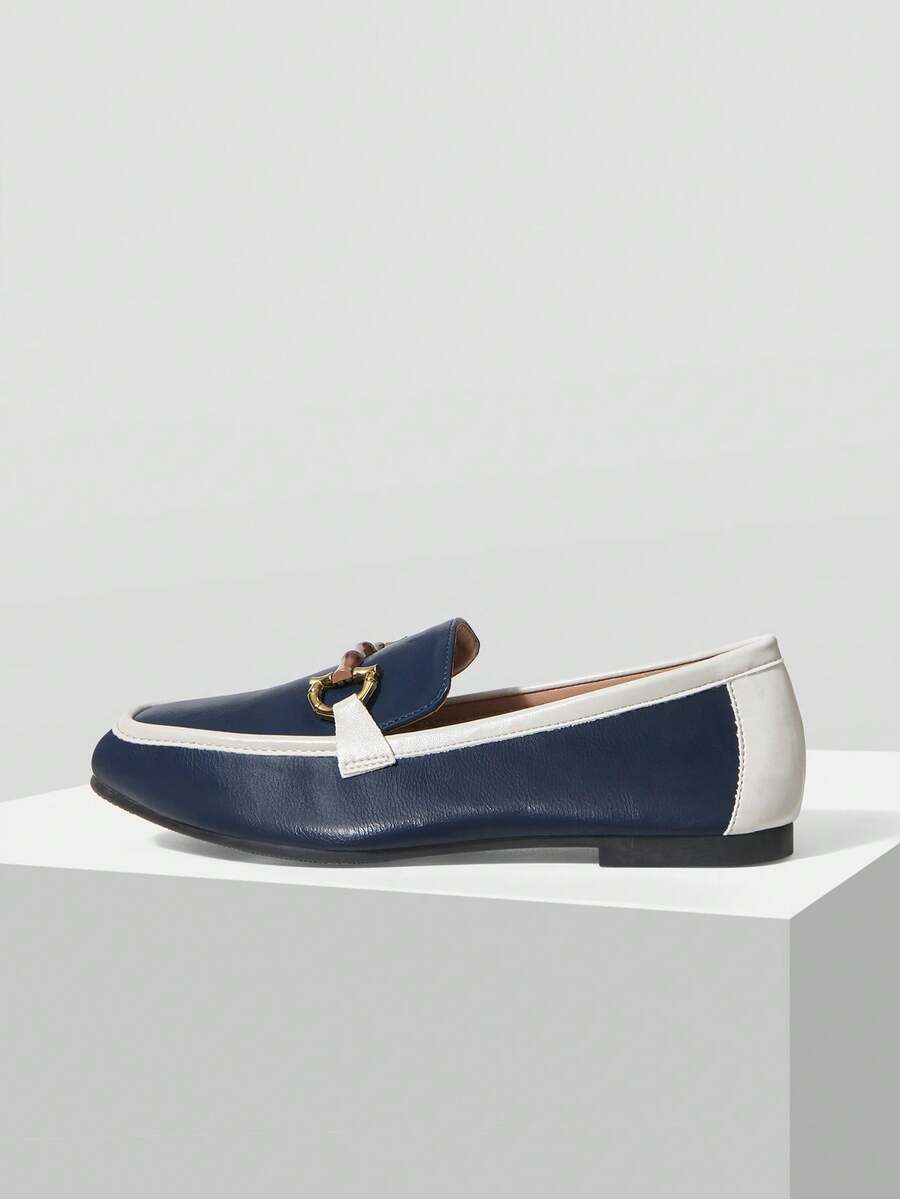 MOTF PREMIUM Giày bệt mũi vuông thoải mái dành cho nữ, thích hợp cho kỳ nghỉ Tết Dương lịch, mùa xuân, lễ Phục sinh và Giáng sinh. - Xanh và trắng - Xem 2