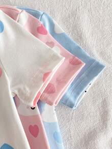 Genkimix Kids 6件套女童短袖修身云朵爱心印花睡衣套装，3套单独出售 - 彩色 - 查看 7